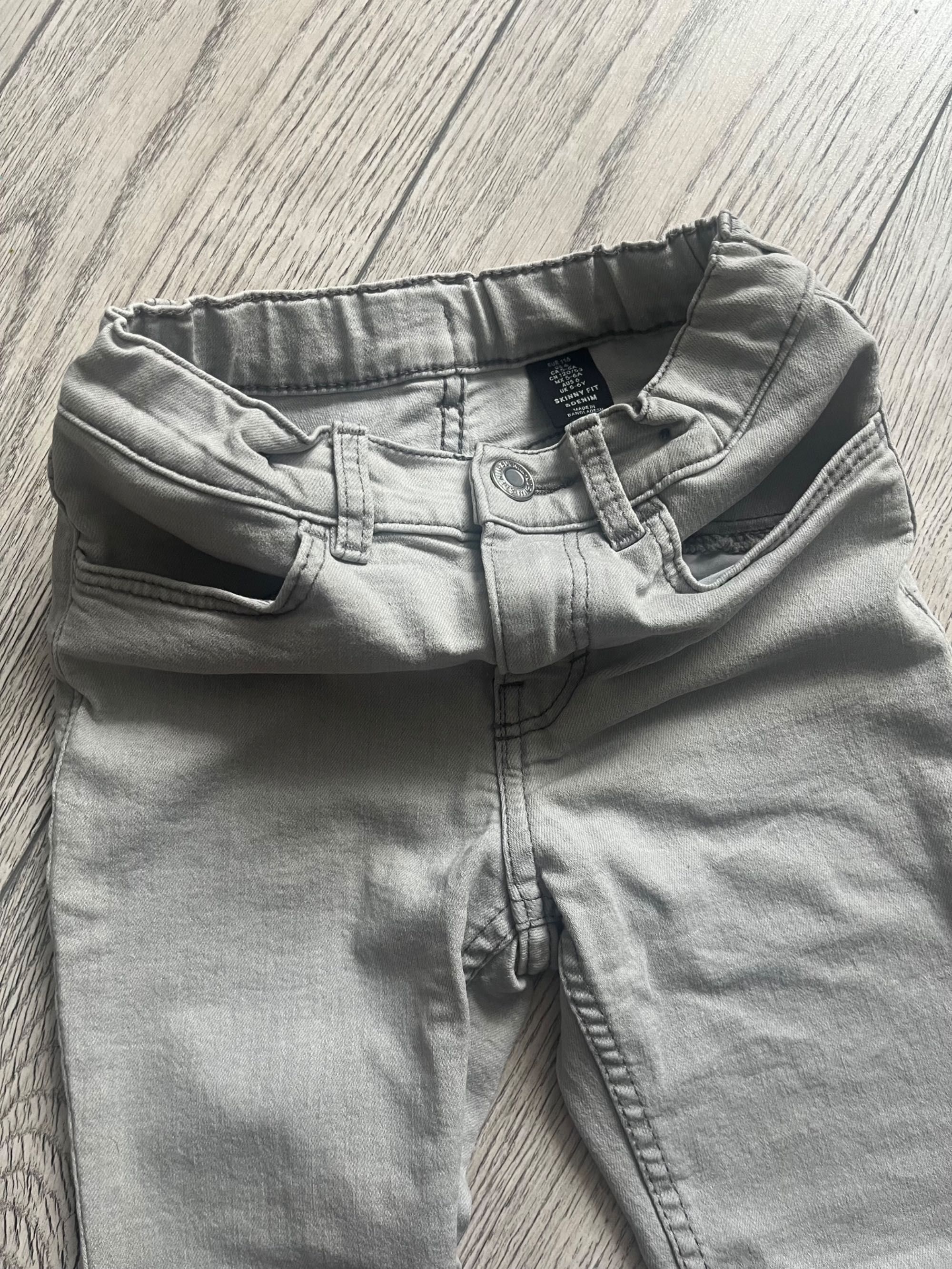 Spodnie Jeansy szare H&M roz.116