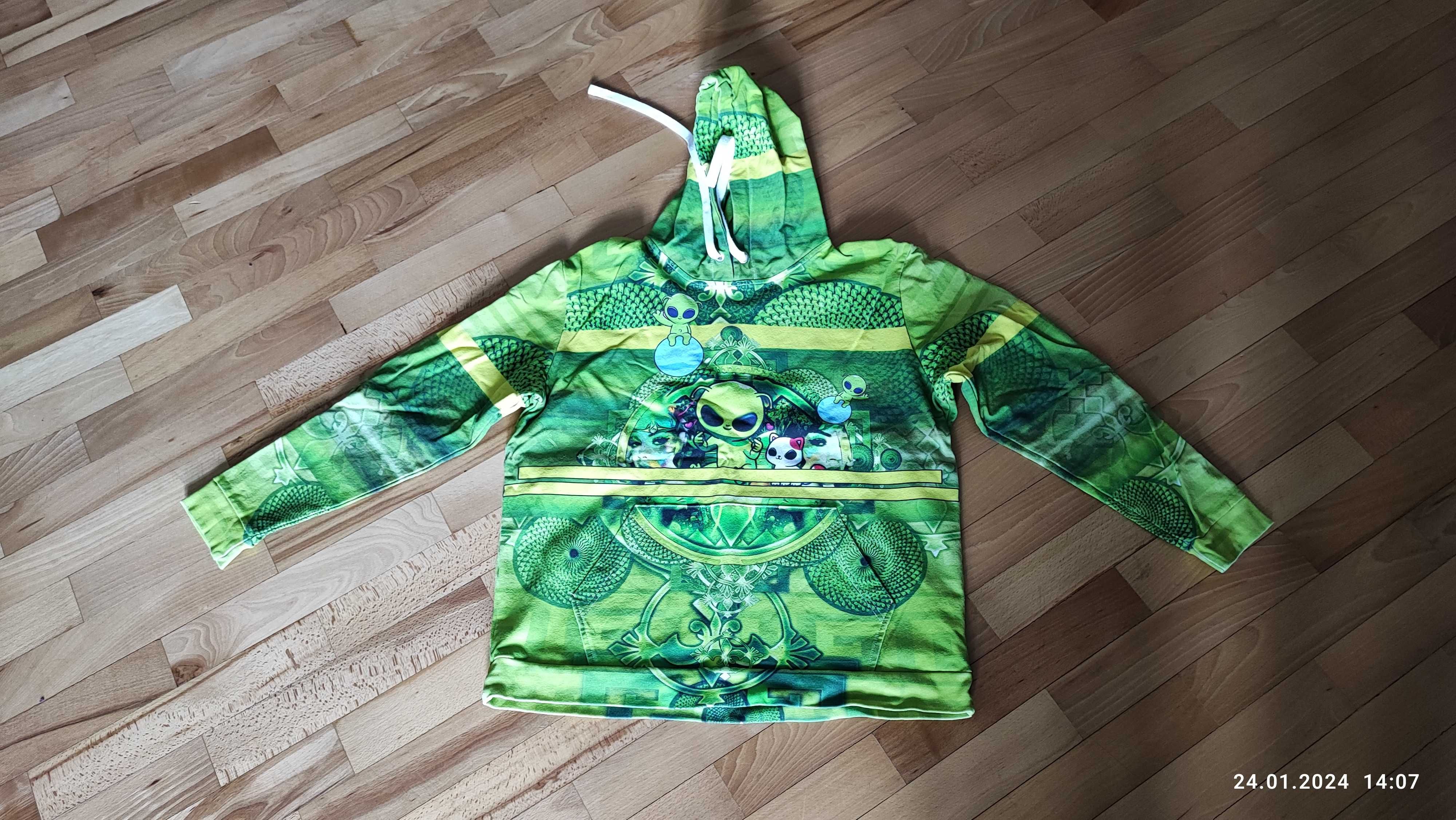 Bluza Kaptur Psychodeliczna Alien XL 90% bawełna