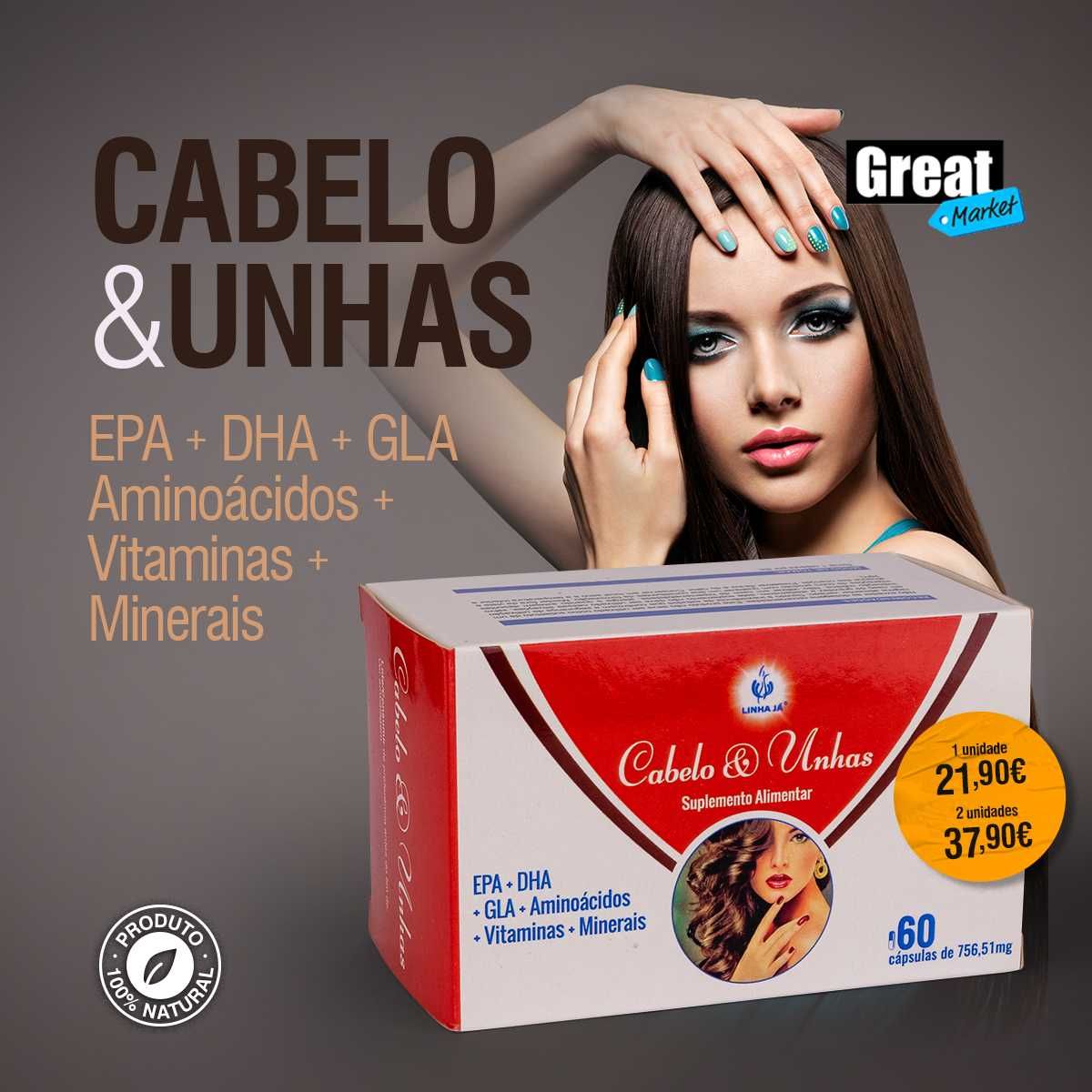 CABELO E UNHAS JÁ - 60 CÁPSULAS MOLES (756,51mg)