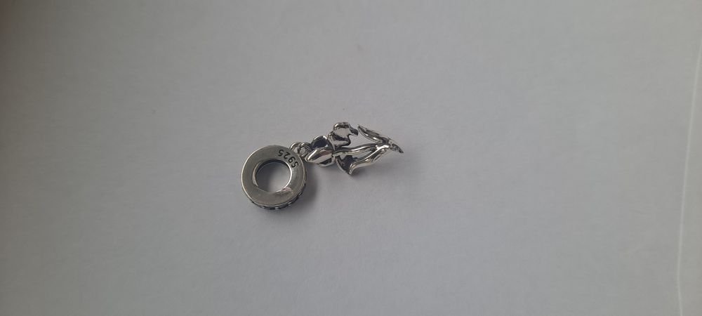 Charms Fioletowy Fiołek Srebro S925 Zawieszka do Bransoletki Modułowej