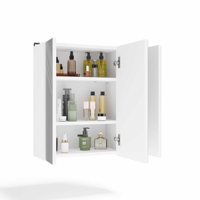 Szafka Łazienkowa POLA 3L Wisząca Z 3 Lustrami Nad Umywalkę BIAŁA