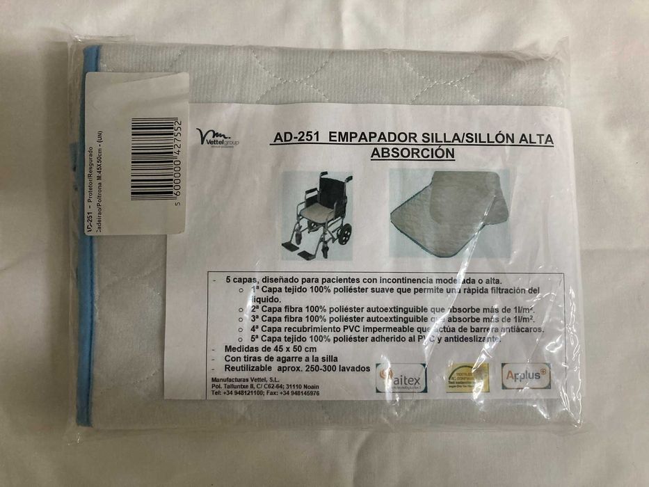 Resguardo lavável e reutilizável para cadeira de rodas