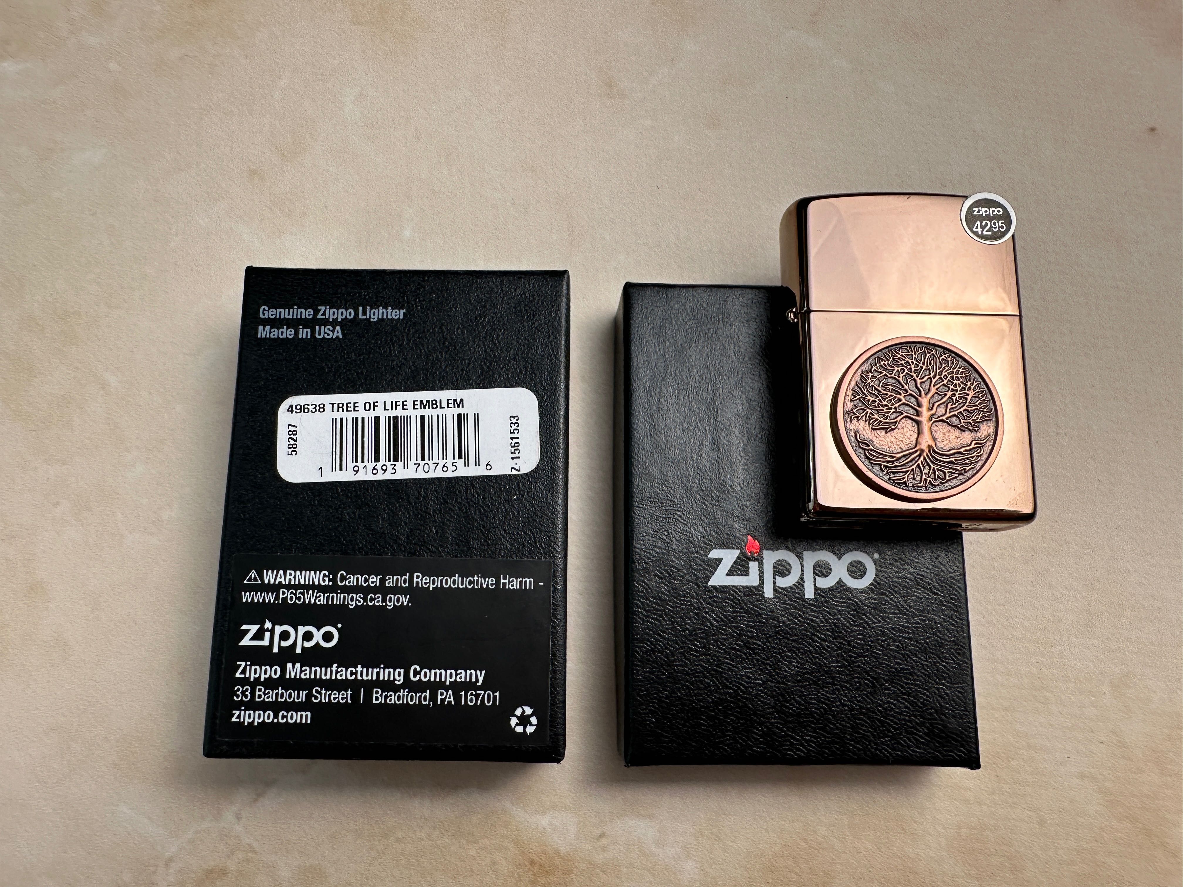 Новая зажигалка Zippo 49638 Tree of Life Emblem оригинал подарок