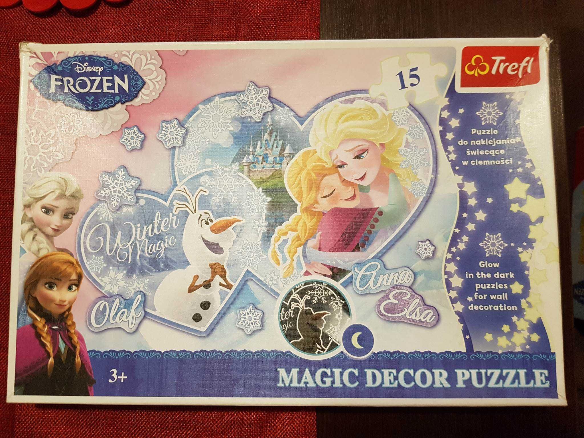 Puzzle TREFL Kraina Lodu Frozen -  Świecące w ciemności - 15 el.