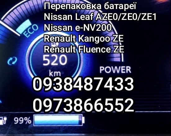 Перепаковка батареї Nissan Leaf. e-NV200. Renault Kangoo ZE. Fluence