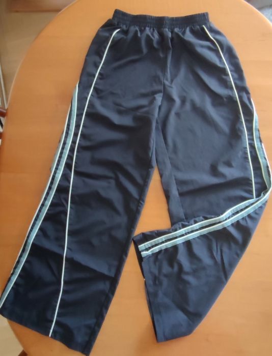 Spodnie sportowe dresowe z szerokimi nogawkami granatowe rozm. S