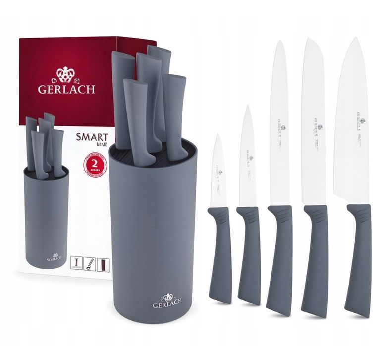 NOWY zestaw noży w bloku Gerlach Smart Grey