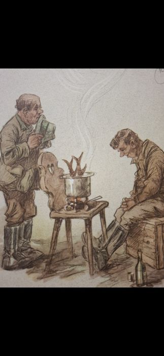 H.Geilfus litografia Auf's Blatt Getroffen