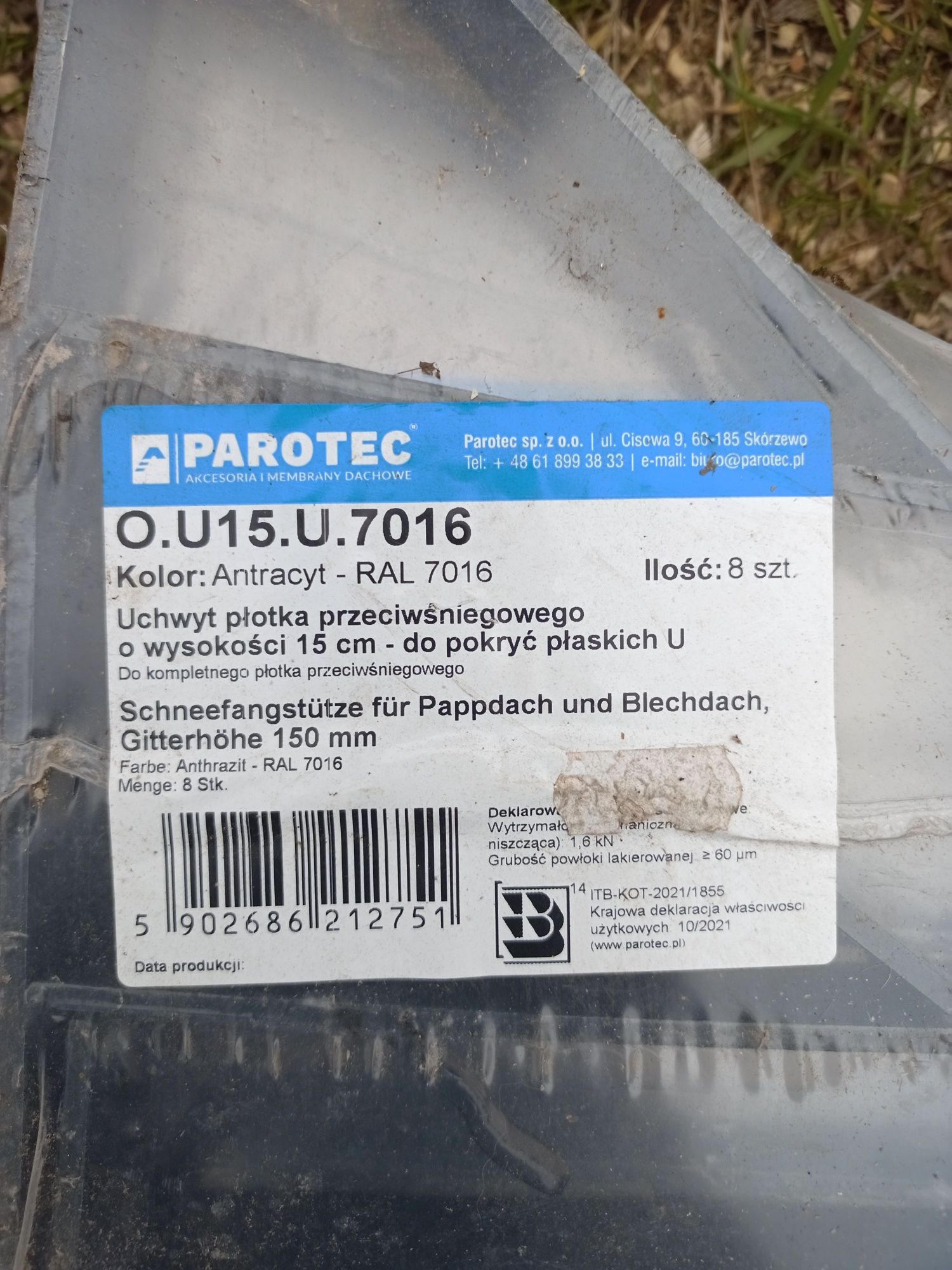 Uchwyt plotka przeciwśniegowego 15 cm 29 szt. Antracyt