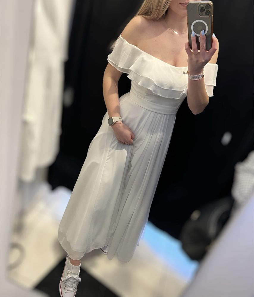 Suknia ślubna. Biała długa sukienka. Sukienka maxi elegancka