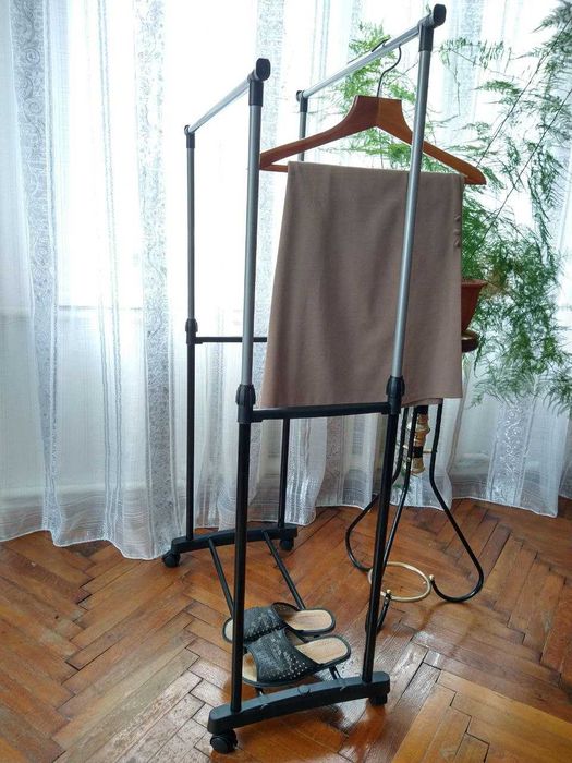 Стійка вішалка телескопічна для одягу та взуття 140 см нова