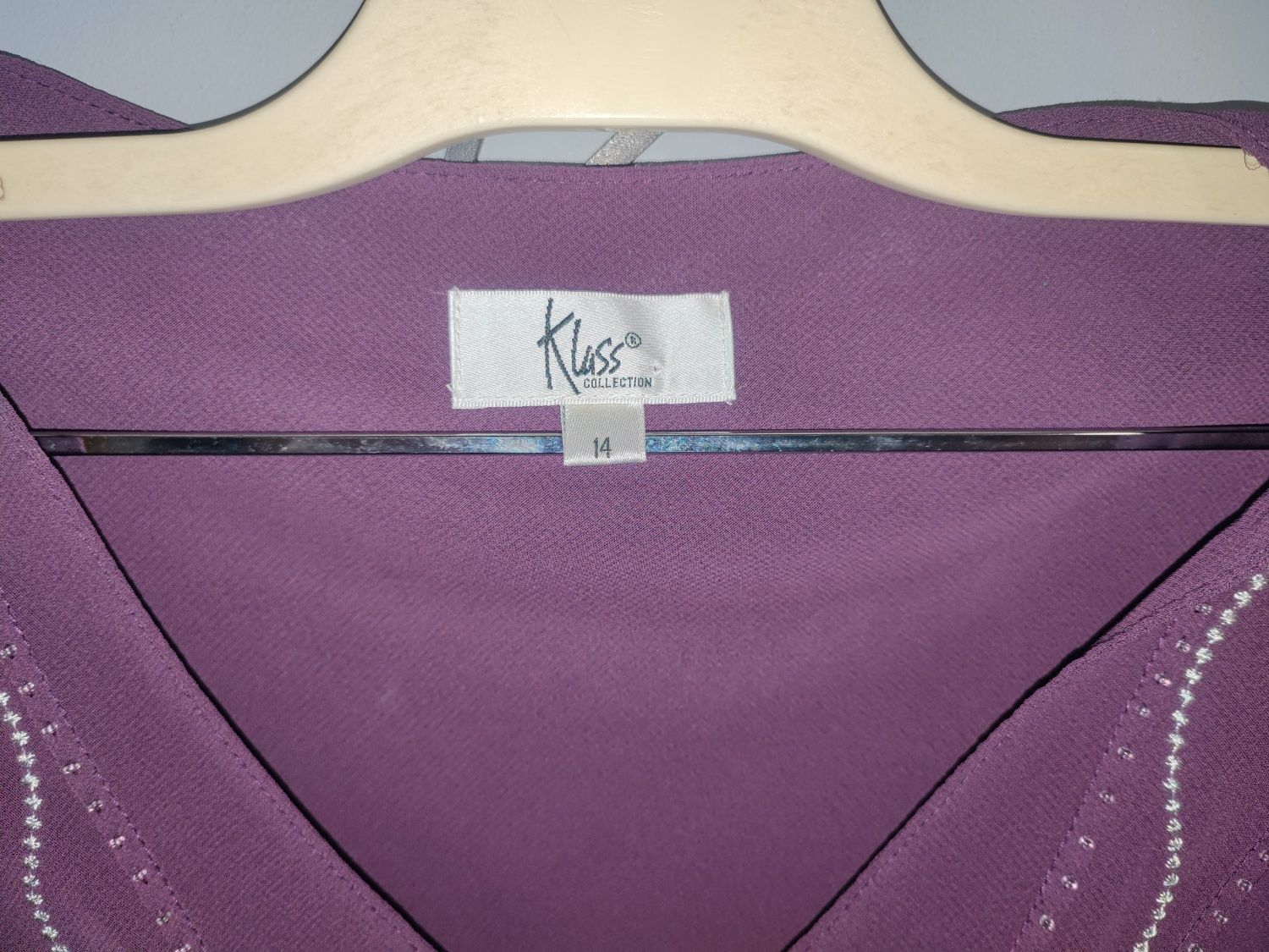Elegancka śliwkowa koszulka bluzka Kluss XL