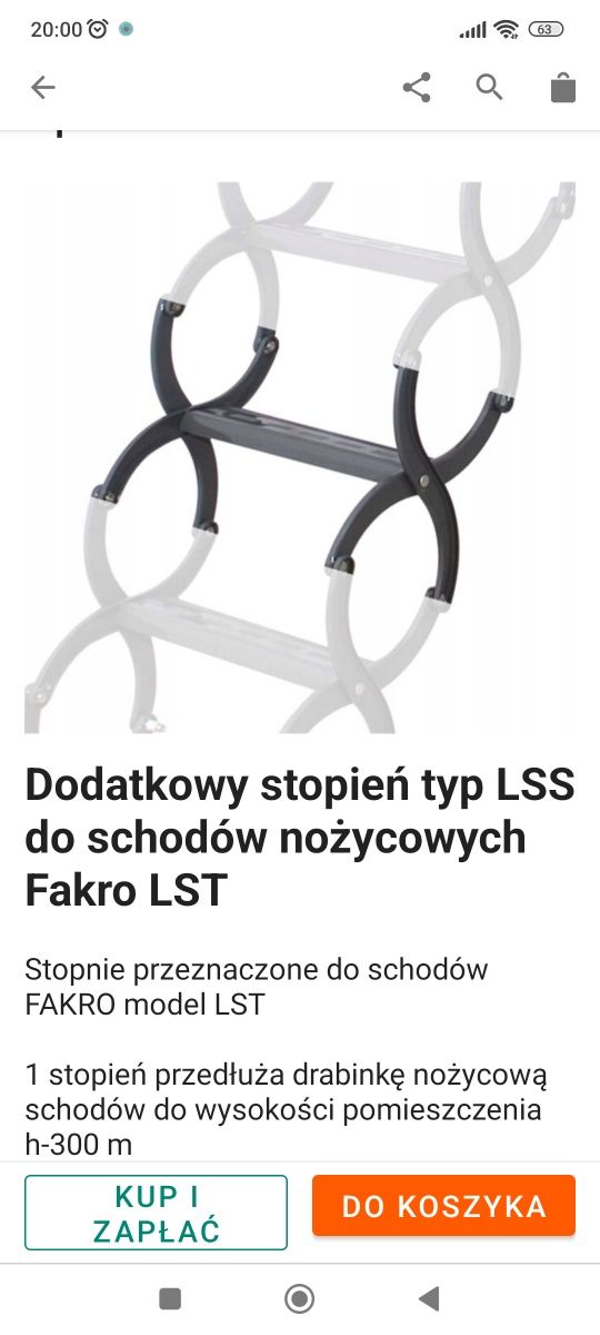 Dodatkowy stopień schodów lst. Lss-31