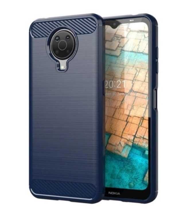 Противоударный чехол бампер для Nokia G10 G20 карбон 2 цвета