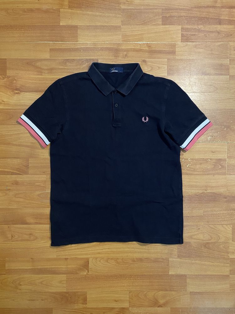 Темно синяя женская футболка поло FRED PERRY | L размер