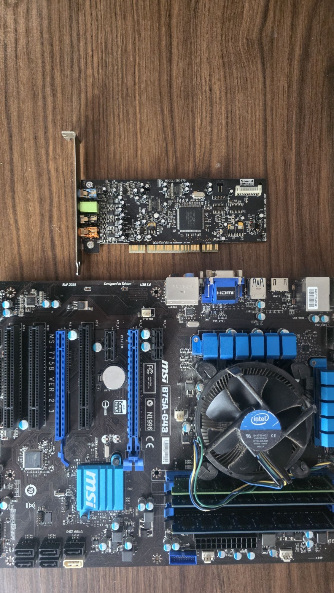 Płyta główna MSI b75a-g43 plus procesor ram