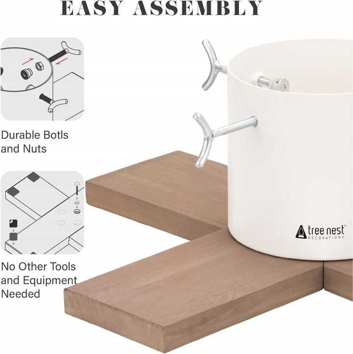 Tree Nest Podstawa stojaka na choinkę, metalowy stojak biały