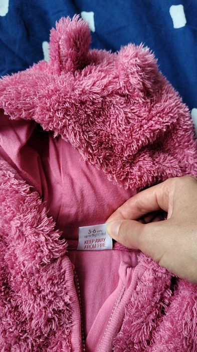 Bluza misiowa rozpinana  ciepła niemowlęca 3-6 mcy