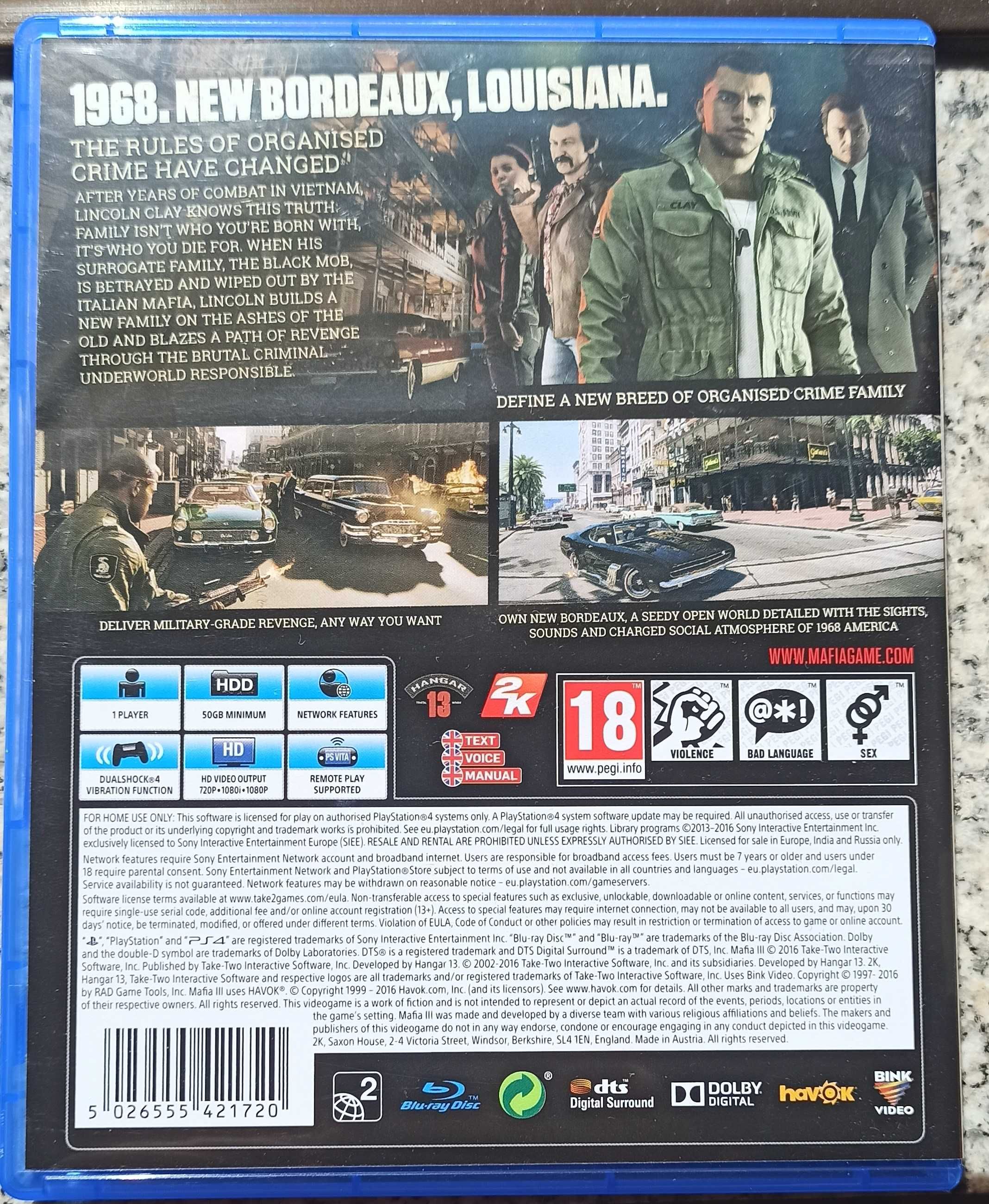 Mafia III PS4 Como novo