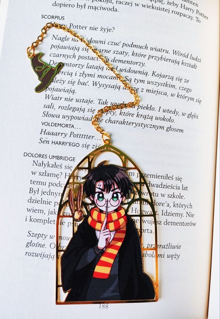 Harry Potter - zakładka metalowa do książki. Nowa