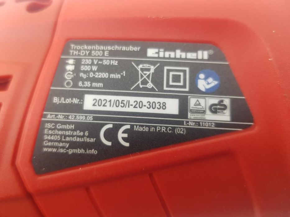 Wkrętarka Sieciowa Do Suchej Zabudowy Start/Stop 230v 500w Einhell