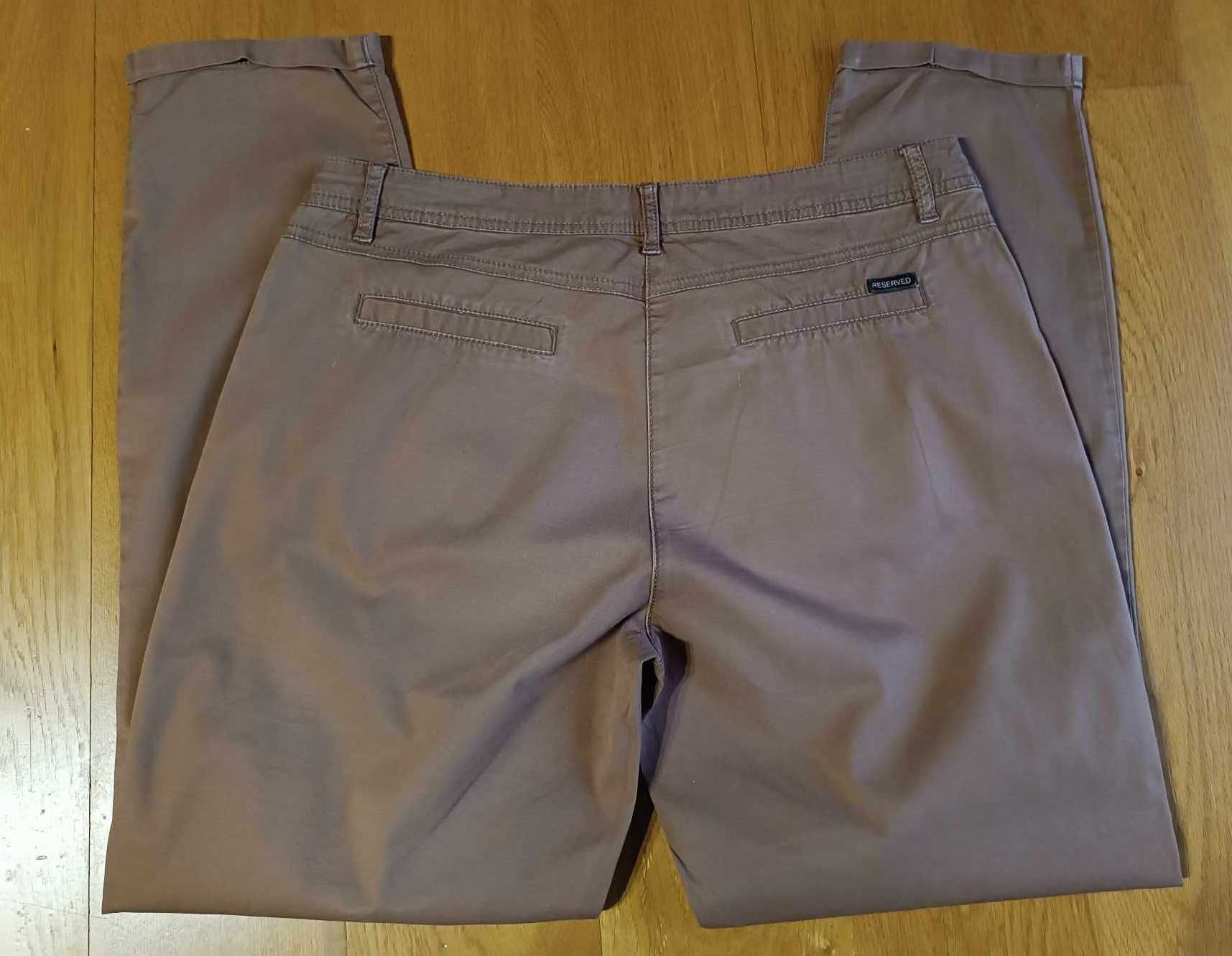 Spodnie bawełniane damskie brązowe, Reserved, rozmiar 38/M