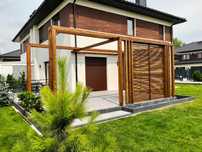 pergola, taras, altana, wiata, drewno BSH, poliwęglan, zadaszenie