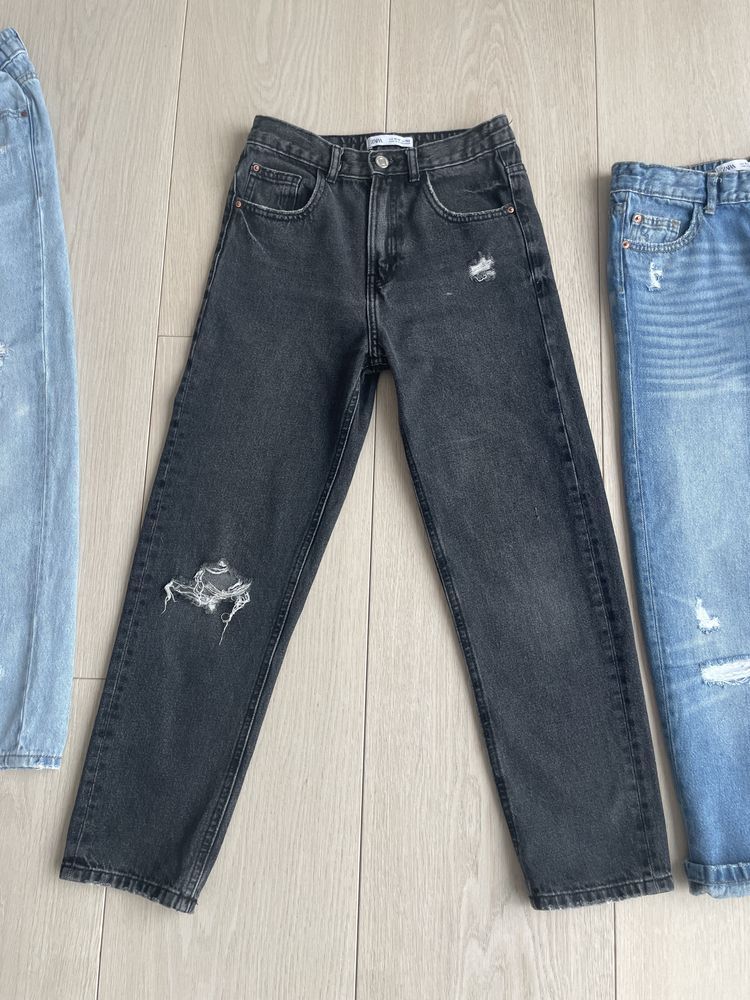 Zara 11-12 lat 152 cmjeansy 3 pary mom fit