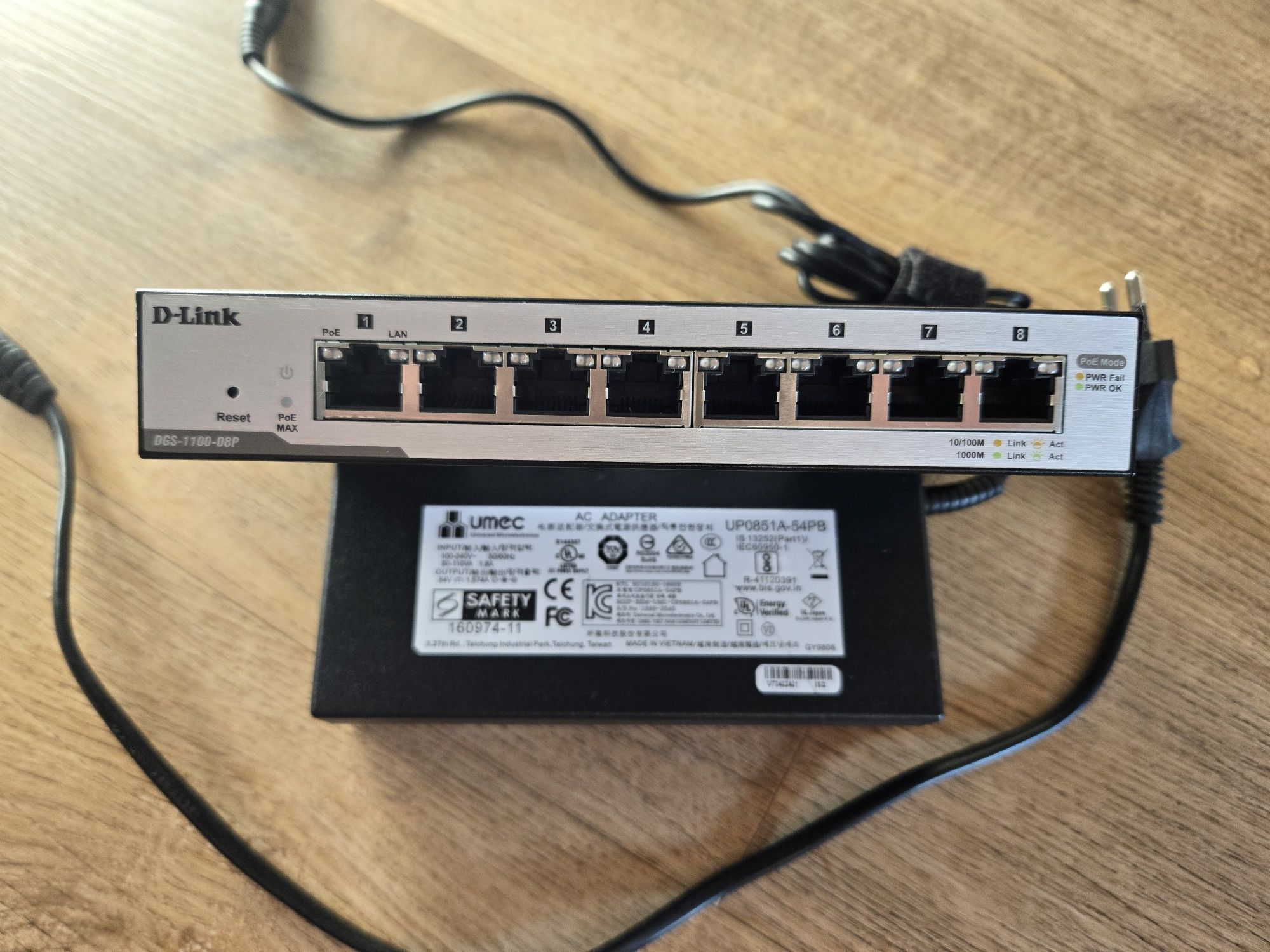 PoE/PoE+ Комутатор Свіч Switch Dlink DGS-1100-08P 8 портів по 1000mbit