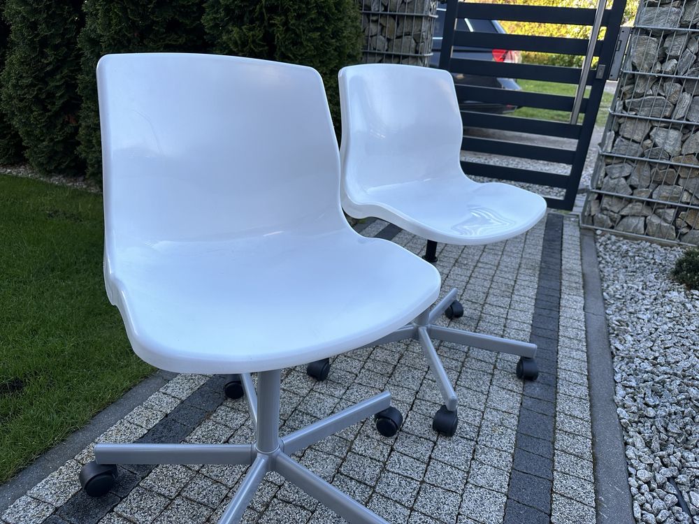 2szt Białe krzesło obrotowe z regulacją wysokości - IKEA