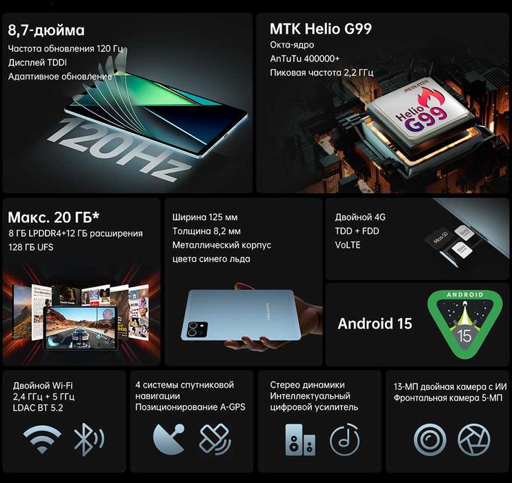 Планшет Teclast T50 Mini глобальна версія з укр. мовою  8.7" 20\128GB