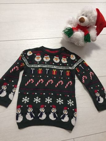 Новогодний свитер- кофта H&M на мальчика 86 р.
