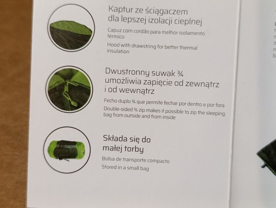 Nowy śpiwór turystyczny