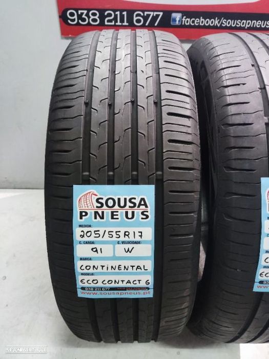 2 pneus semi novos 205-55r17 continental - oferta dos portes