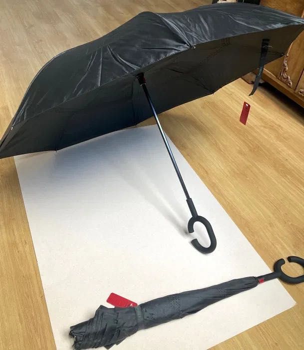 SWIFTs Duży parasol odwrotnie składany Czarny