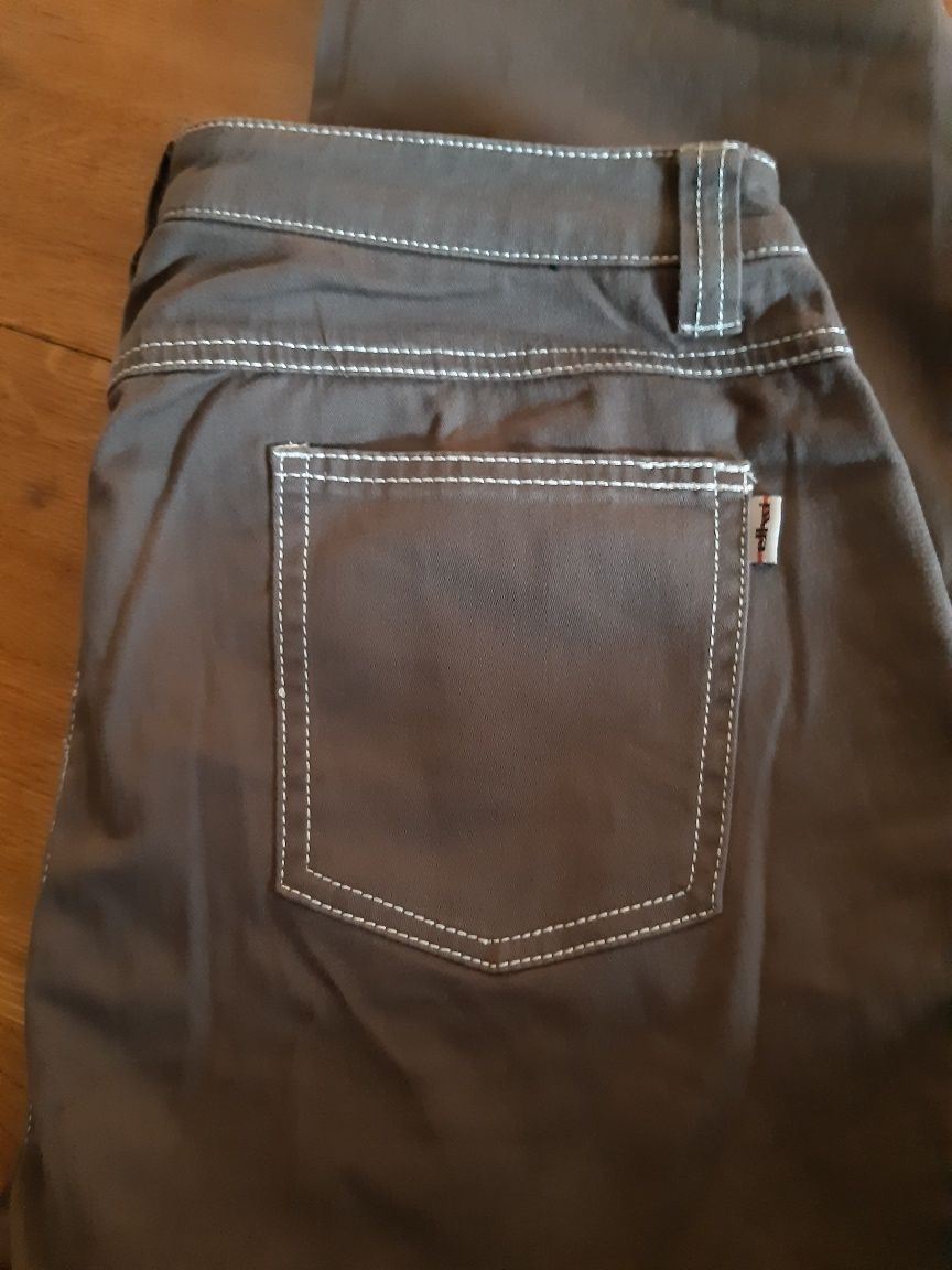 Elka spodnie aksamitny cotton elastic kakaowe r 46/XL/XXL, Plus Size