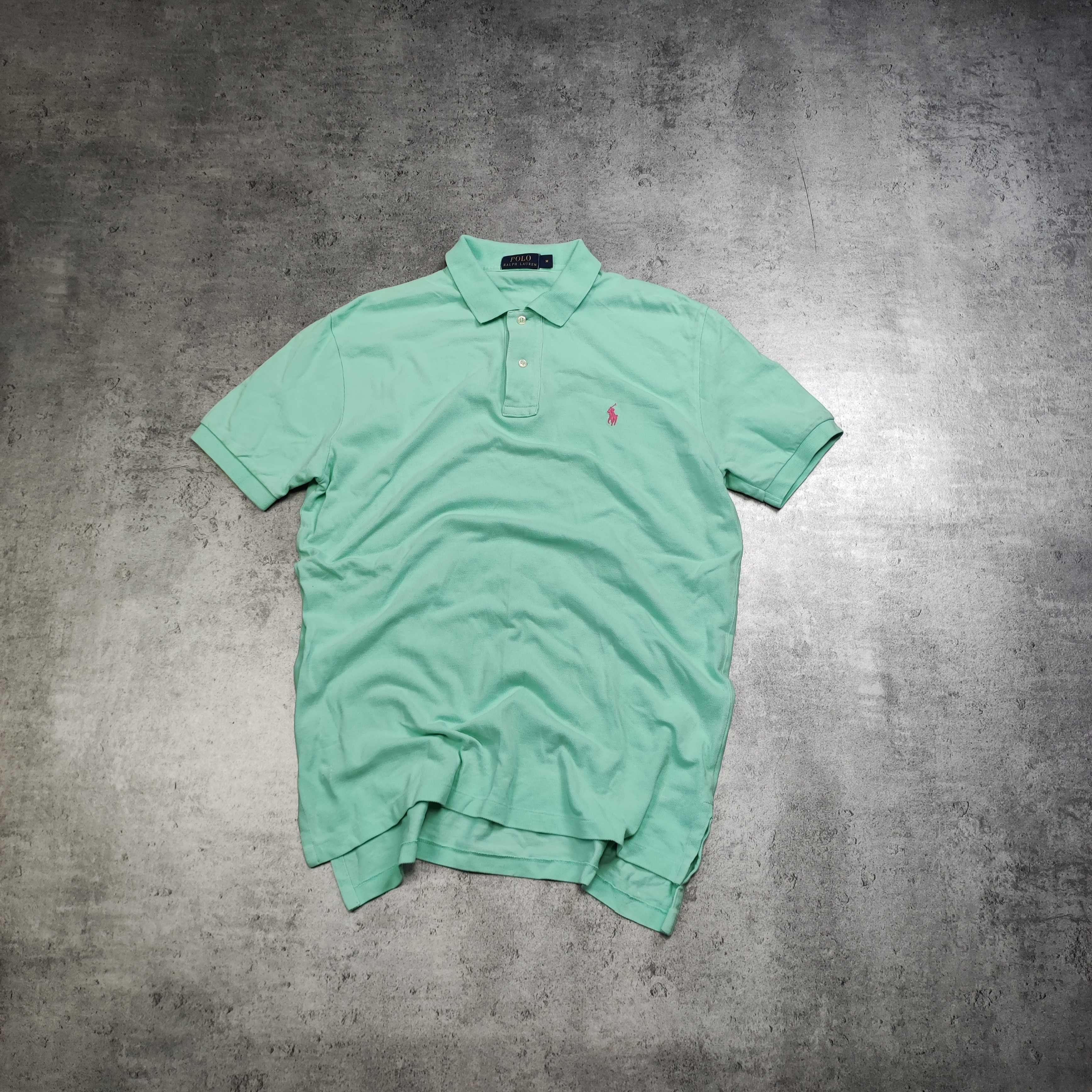 MĘSKA Koszulka Polo Elegancka PREMIUM Miętowa Polo Ralph Lauren Konik
