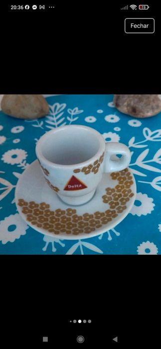 Chávena café com pires porcelana  Delta, coleccionadores com  várias d