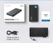 Powerbank Type C 10000 mAh 3A c/ Type C NOVAS