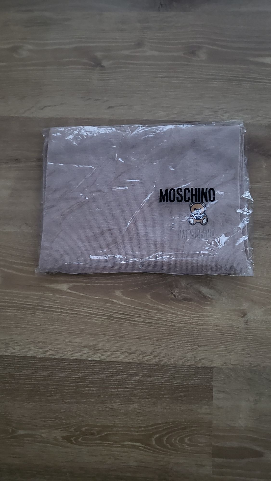 Długi szalik Moschino,nowy,brązowo-beżowy