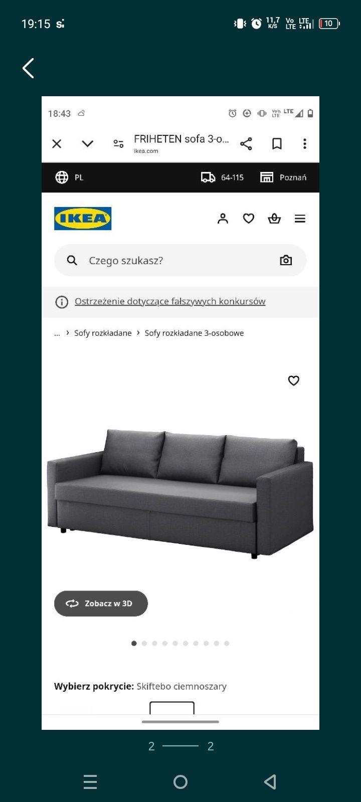 Ikea Friheten sofa