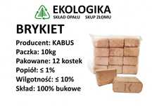 Brykiet BUKOWY 12kostek - 10kg RUF 100% drewno bukowe Krapkowice
