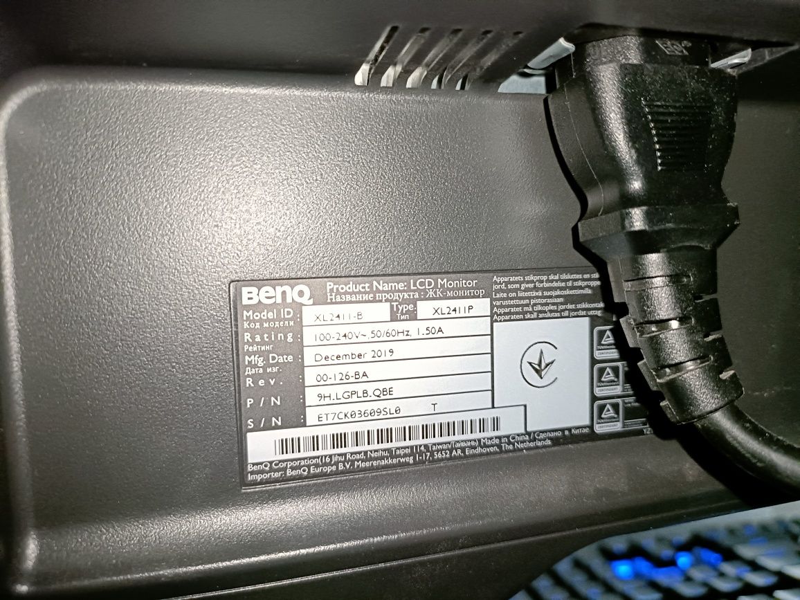 Monitor BenQ XL2411-B 144Hz 1ms 24 cale – DisplayPort + oryg. podstawa