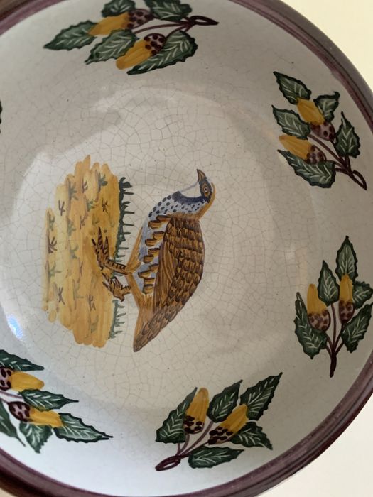 Conjunto de loica de barro pintado