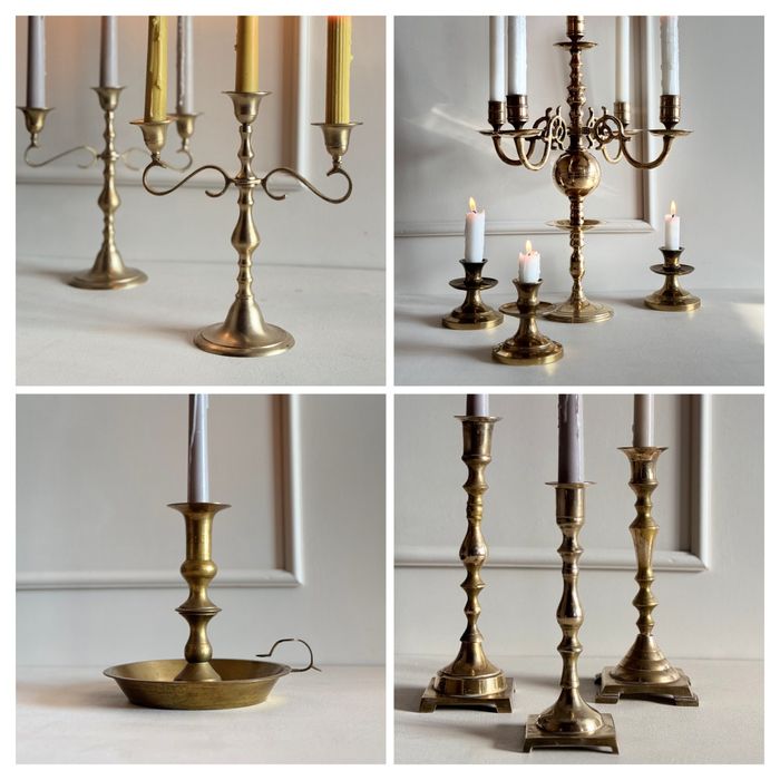 Вінтажні підсвічники свічники антикварні латунні бронзові з Європи