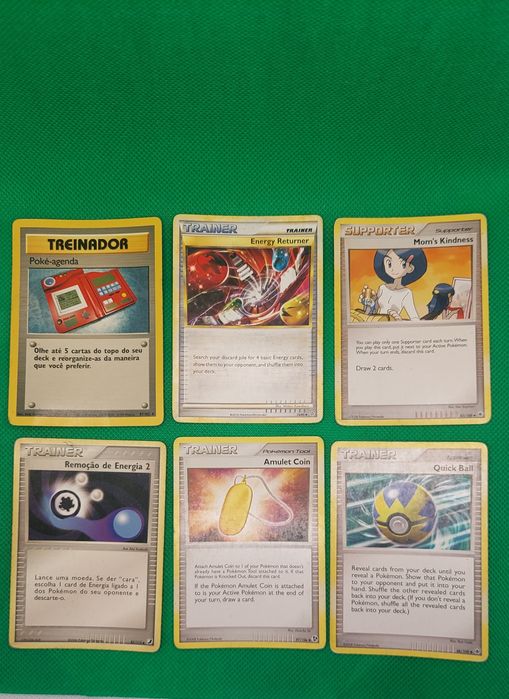Cartas pokemon raras e incomuns