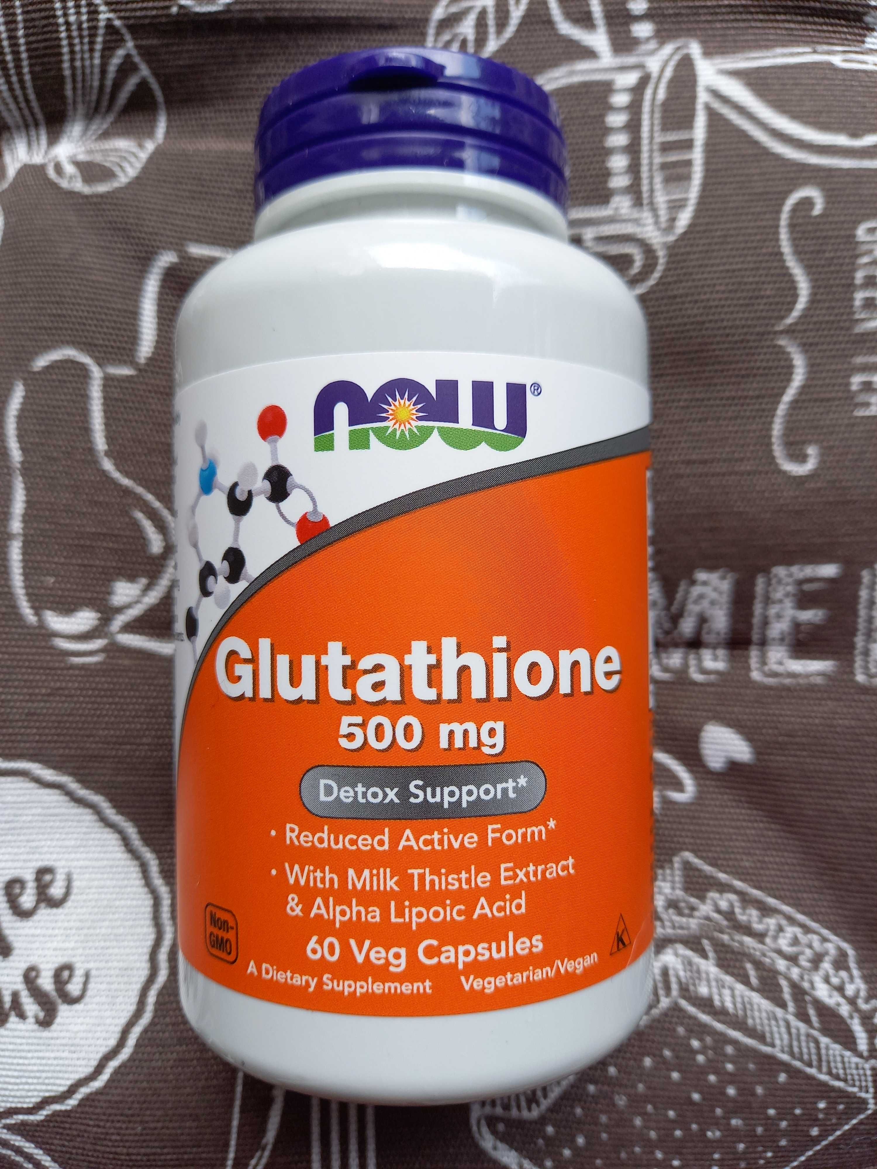 NOW Foods, глутатіон, глутатион glutathione 250 500 мг 30 60 капсул