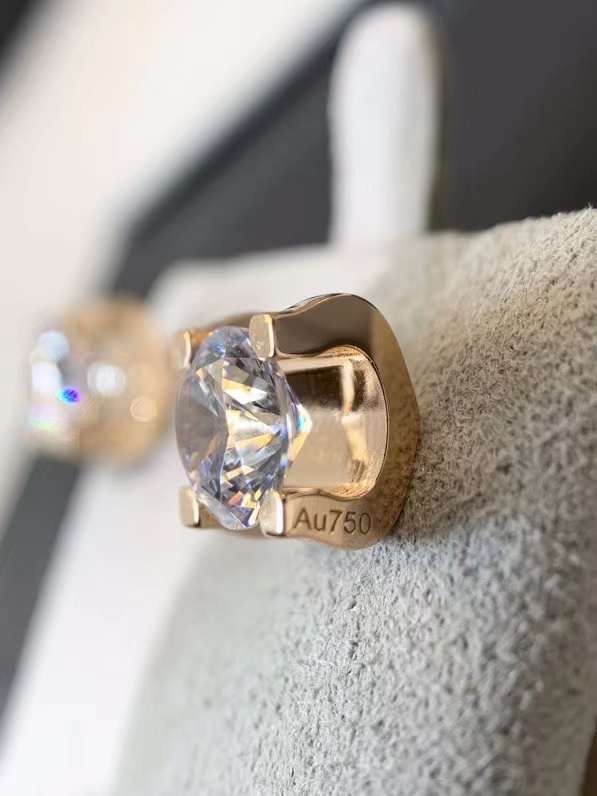 Brincos Prata dourada Cartier