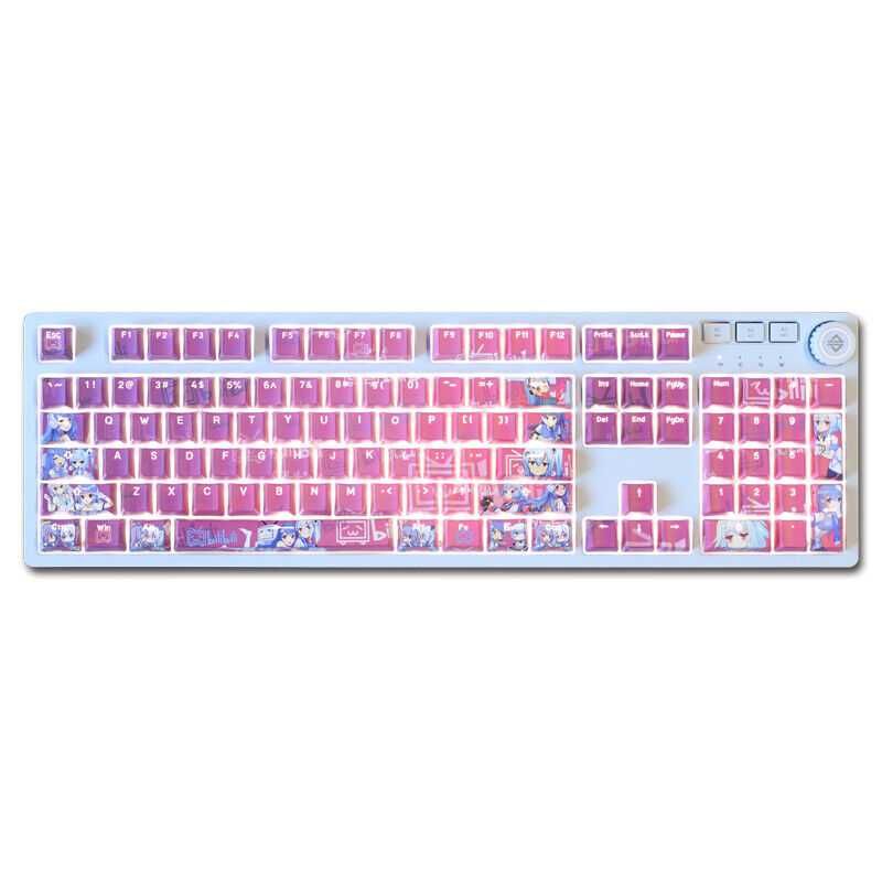 Klawisze PBT Keycaps różowe anime do klawiatury mechanicznej RGB