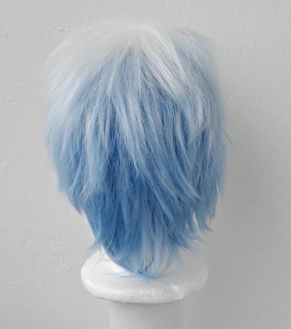 Gintoki Gintama błękitna krótka peruka cosplay wig niebieska biała